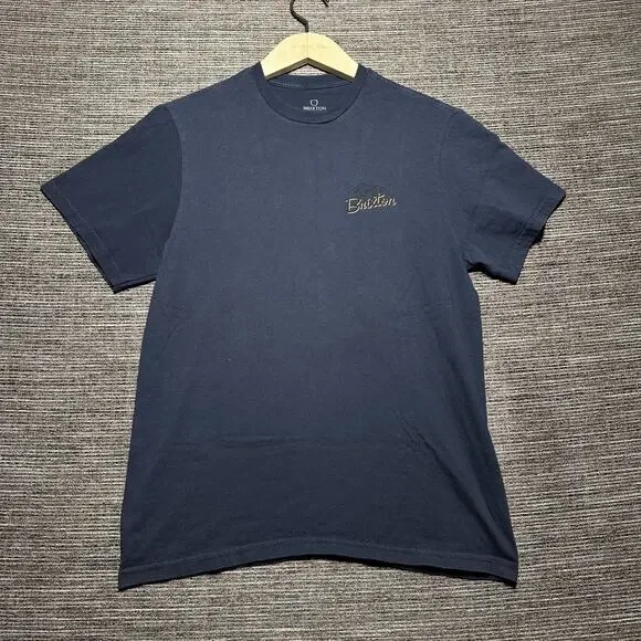 Brixton Shirt Men's Small Blue Short Sleeve Standard Fit - Picture 2 of 14